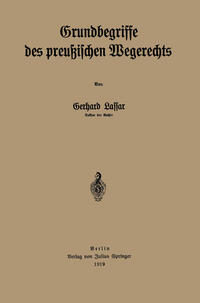 Vorderes Coverbild Grundbegriffe des preußischen Wegerechts