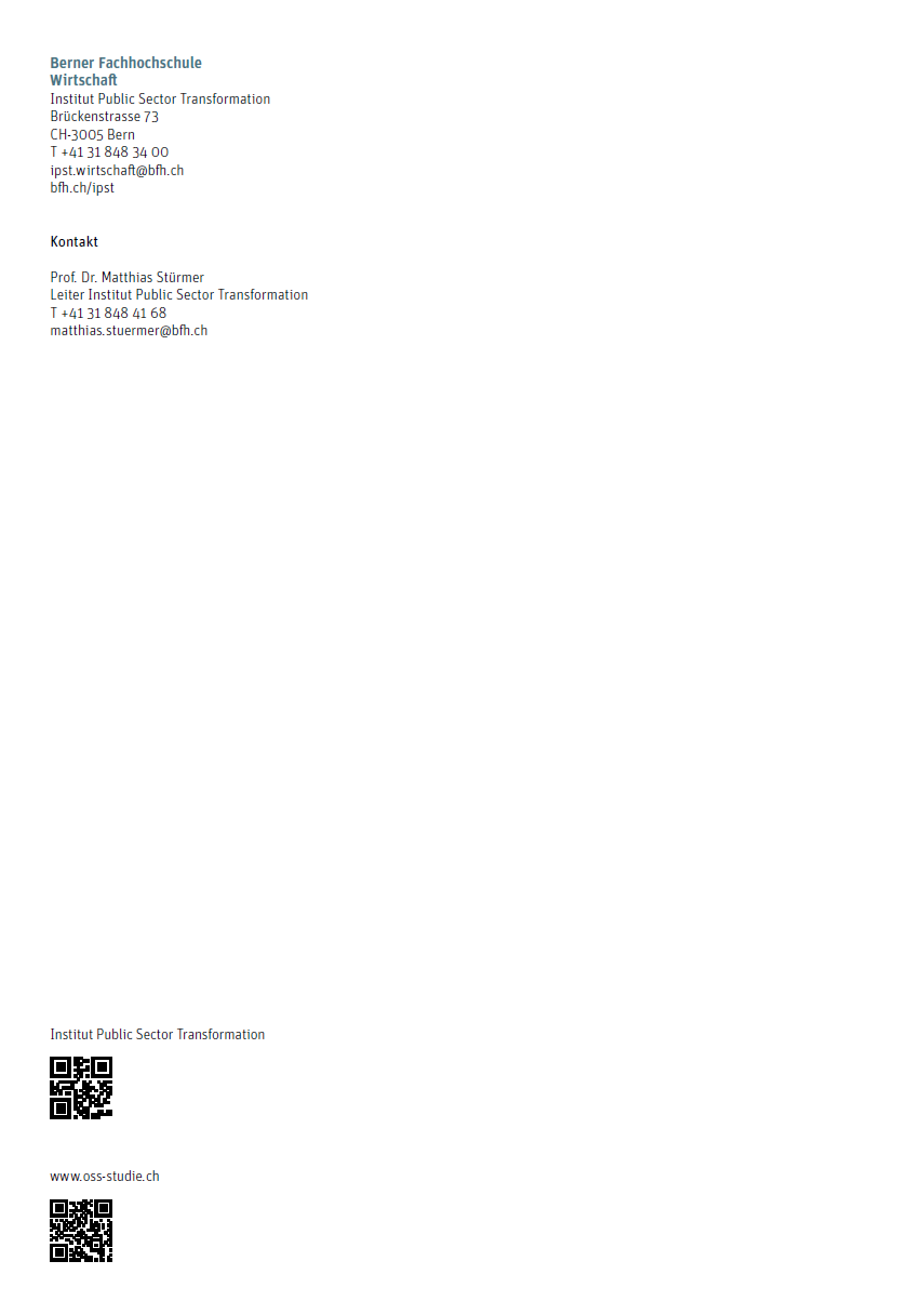 Rückseitencover Open Source Studie Schweiz 2024