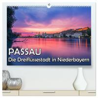 Vorderes Coverbild Passau - Die Dreiflüssestadt (hochwertiger Premium Wandkalender 2025 DIN A2 quer), Kunstdruck in Hochglanz