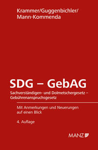 Vorderes Coverbild SDG - GebAG Sachverständigen- und DolmetscherG - GebührenanspruchsG