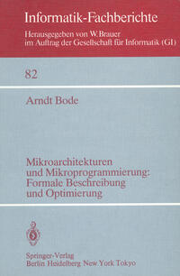 Vorderes Coverbild Mikroarchitekturen und Mikroprogrammierung: Formale Beschreibung und Optimierung
