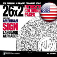 Vorderes Coverbild 26x2 Intricate Coloring Pages with the American Sign Language Alphabet