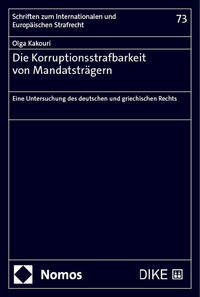Vorderes Coverbild Die Korruptionsstrafbarkeit von Mandatsträgern
