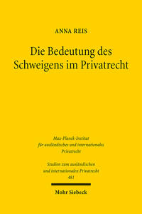 Vorderes Coverbild Die Bedeutung des Schweigens im Privatrecht