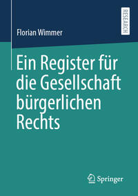 Vorderes Coverbild Ein Register für die Gesellschaft bürgerlichen Rechts