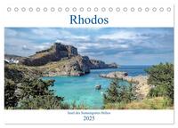 Vorderes Coverbild Rhodos - Insel des Sonnengottes Helios (Tischkalender 2025 DIN A5 quer), CALVENDO Monatskalender