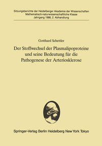 Vorderes Coverbild Der Stoffwechsel der Plasmalipoproteine und seine Bedeutung für die Pathogenese der Arteriosklerose