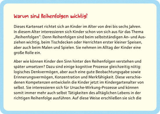 Beispielinhalt (Bild) Das kann ich schon - Reihenfolgen erkennen