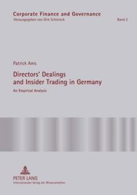 Vorderes Coverbild Directors’ Dealings and Insider Trading in Germany