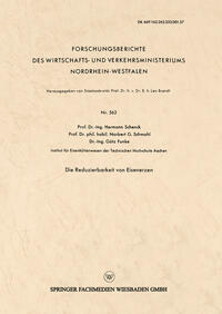Vorderes Coverbild Die Reduzierbarkeit von Eisenerzen