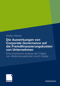 Vorderes Coverbild Die Auswirkungen von Corporate Governance auf die Fremdfinanzierungskosten von Unternehmen