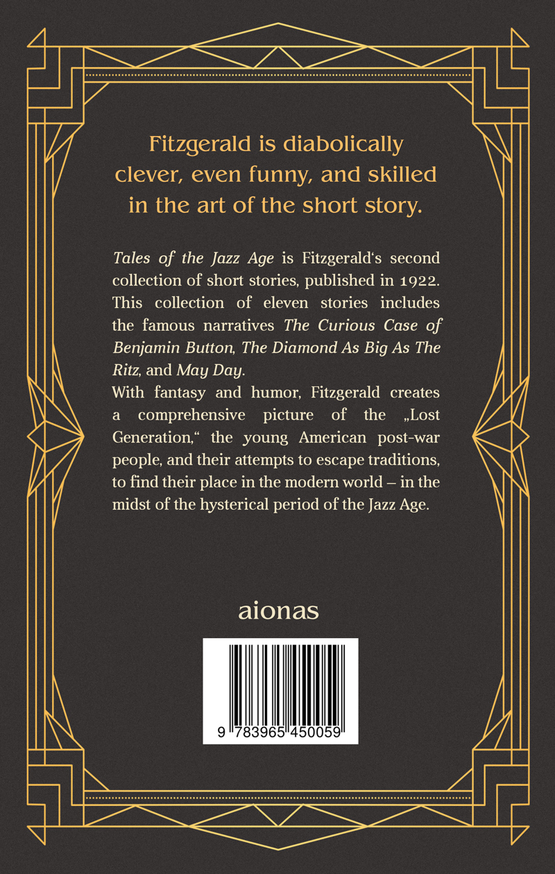 Rückseitencover Tales of the Jazz Age. F. Scott Fitzgerald (englische Ausgabe)