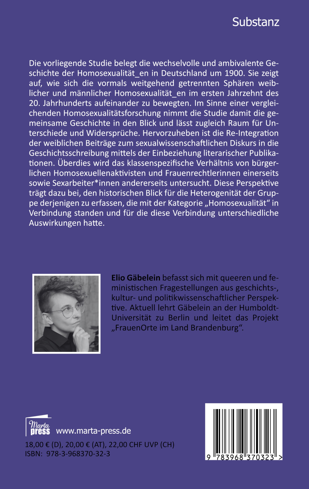 Rückseitencover Homosexualität_en im Deutschen Kaiserreich um 1900