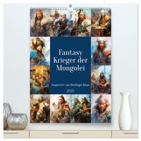 Vorderes Coverbild Fantasy-Krieger der Mongolei. Inspiriert von Dschingis Khan (hochwertiger Premium Wandkalender 2025 DIN A2 hoch), Kunstdruck in Hochglanz