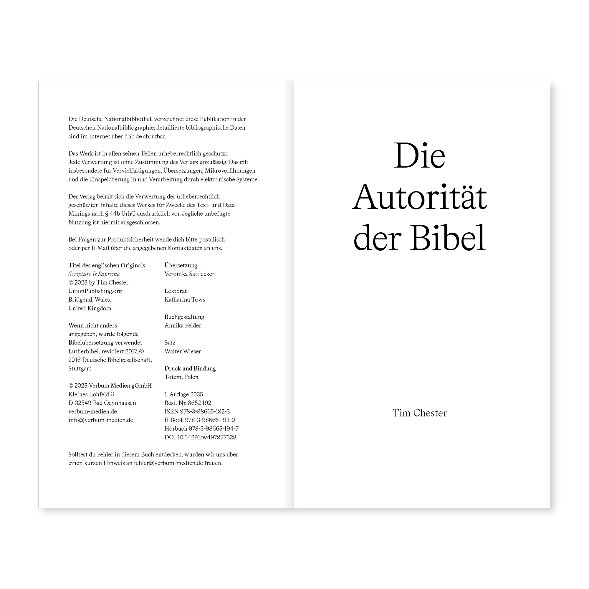 Beispielinhalt (Bild) Die Autorität der Bibel