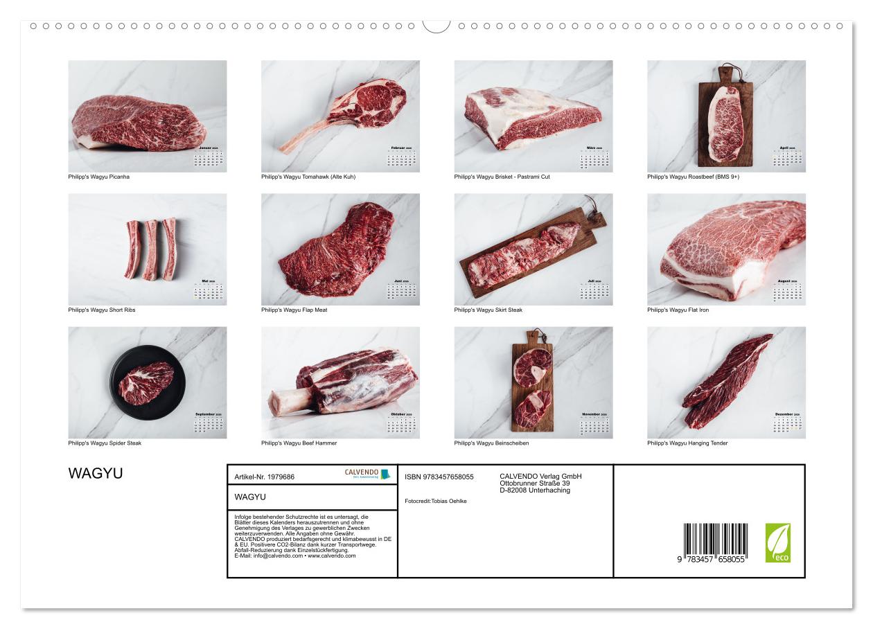 Beispielinhalt (Bild) WAGYU (Wandkalender 2026 DIN A2 quer), CALVENDO Monatskalender