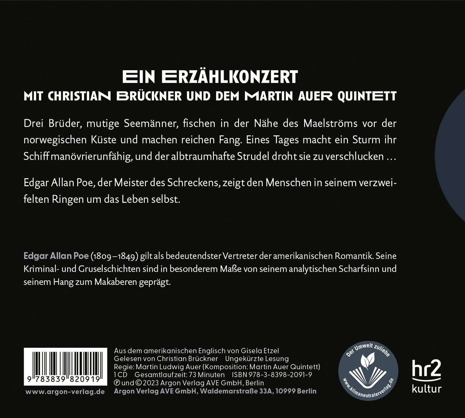 Rückseitencover Hinab in den Maelström