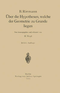 Vorderes Coverbild Über die Hypothesen, welche der Geometrie zu Grunde liegen
