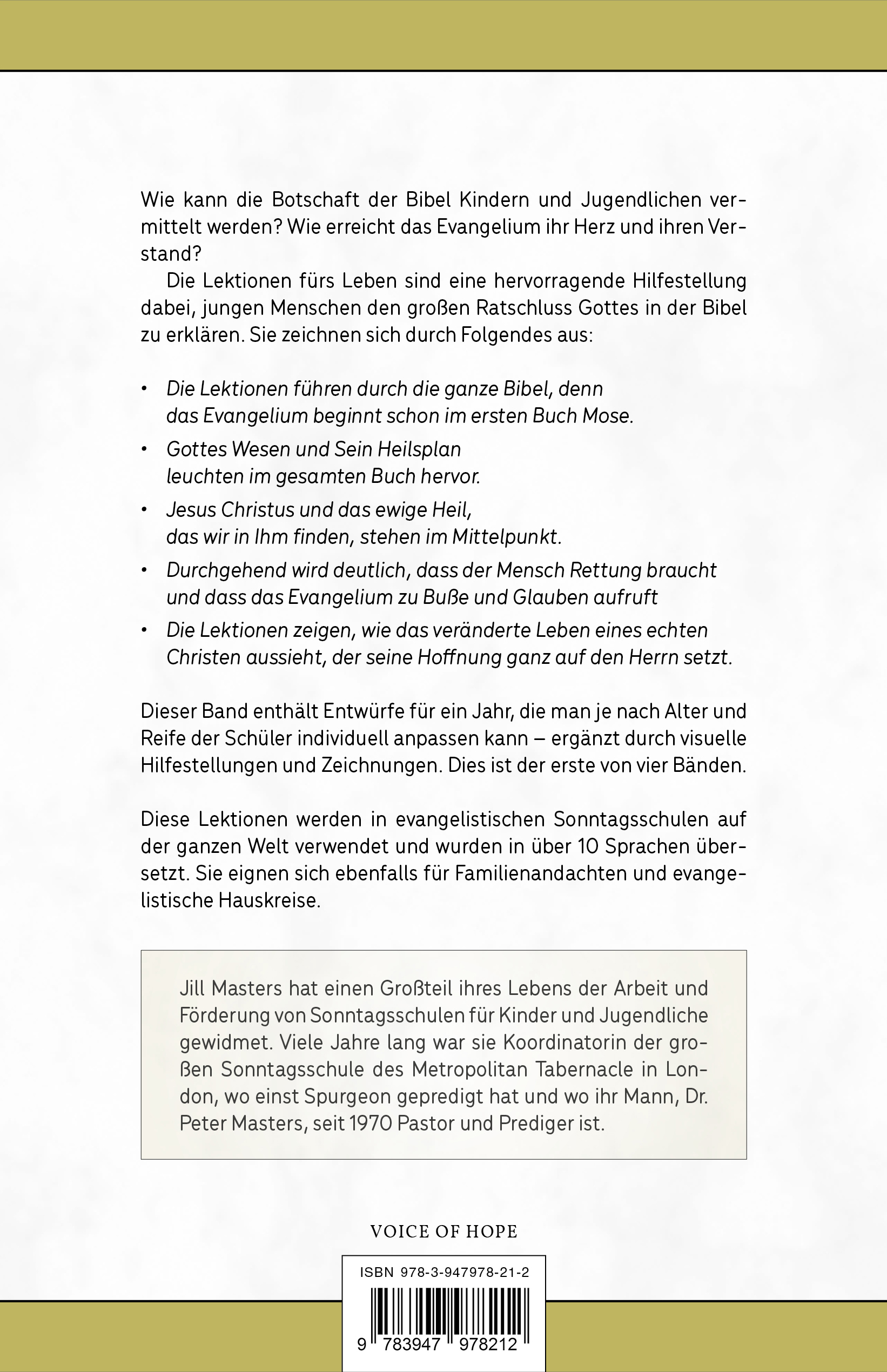 Rückseitencover Lektionen fürs Leben 1