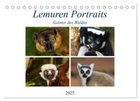 Vorderes Coverbild Lemuren Portraits (Tischkalender 2025 DIN A5 quer), CALVENDO Monatskalender