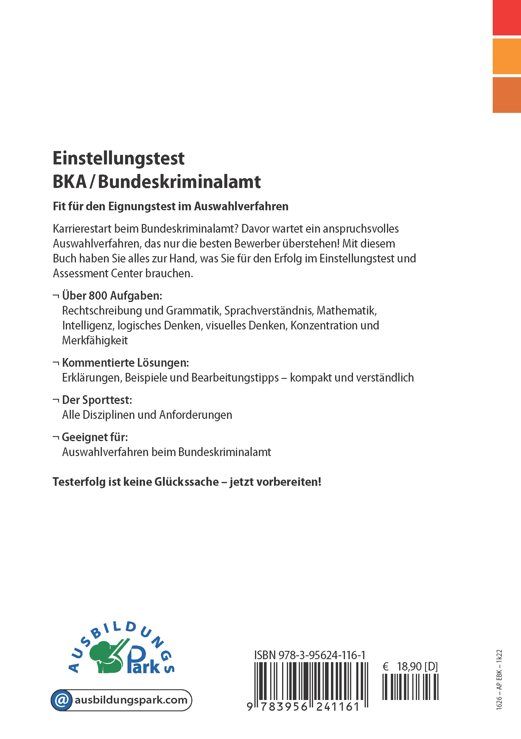 Rückseitencover Einstellungstest BKA / Bundeskriminalamt
