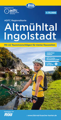 Vorderes Coverbild ADFC-Regionalkarte Altmühltal Ingolstadt, 1:75.000, mit Tagestourenvorschlägen, reiß- und wetterfest, GPS-Tracks Download