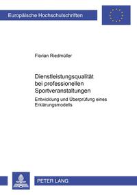 Vorderes Coverbild Dienstleistungsqualität bei professionellen Sportveranstaltungen