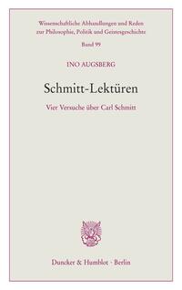 Vorderes Coverbild Schmitt-Lektüren.