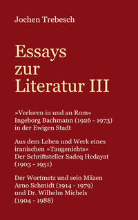 Vorderes Coverbild Essays zur Literatur III