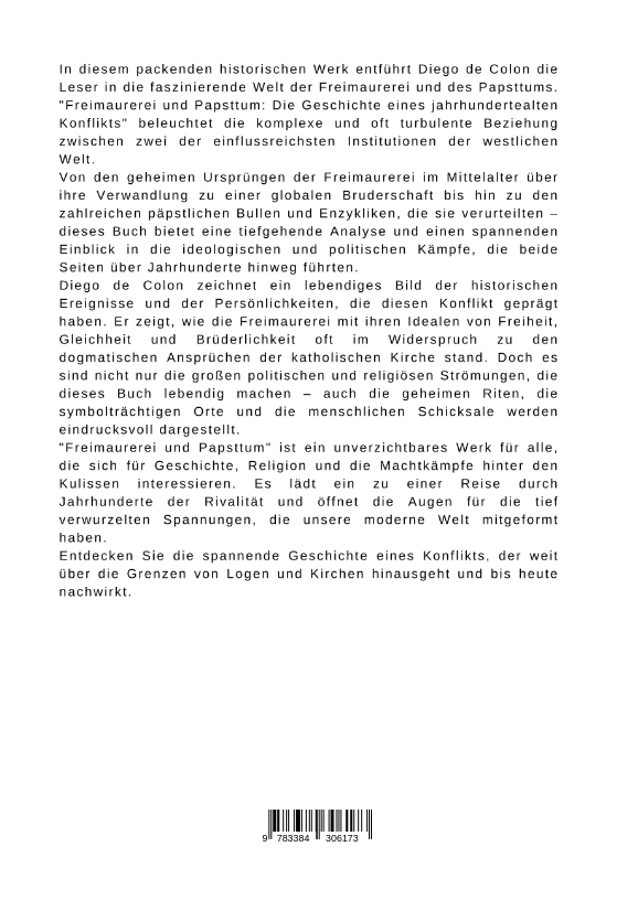 Rückseitencover Freimaurerei und Papsttum