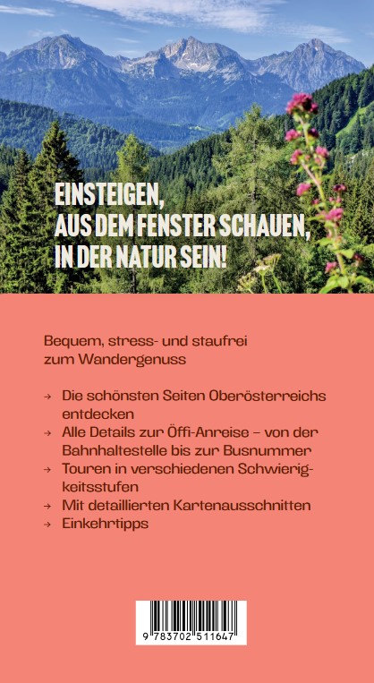 Rückseitencover Wandern in Oberösterreich: Mit Bahn und Bus zum Berggenuss