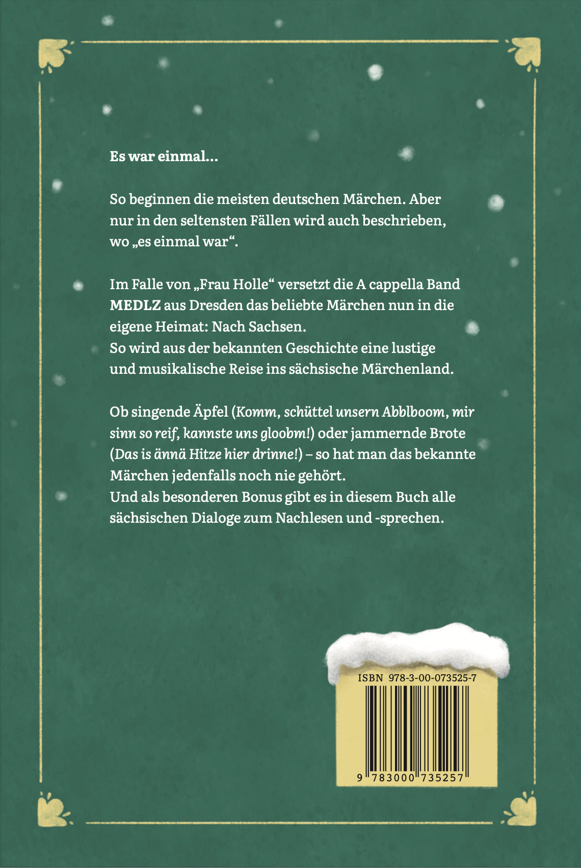 Rückseitencover Frau Holle auf sächsisch