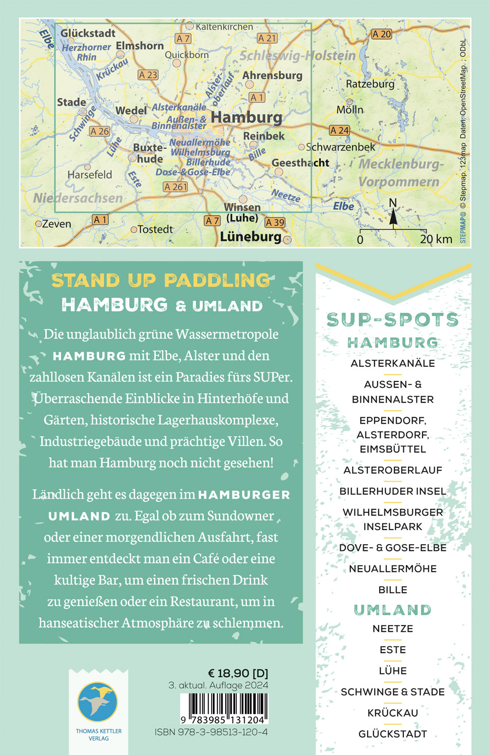 Rückseitencover SUP-Guide Hamburg & Umland