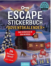 Vorderes Coverbild Escape-Stickerbuch – Adventskalender – Das Versteck in den Bergen