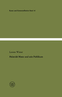 Vorderes Coverbild Heinrich Mann und sein Publikum