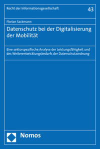 Vorderes Coverbild Datenschutz bei der Digitalisierung der Mobilität