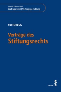Vorderes Coverbild Verträge des Stiftungsrechts