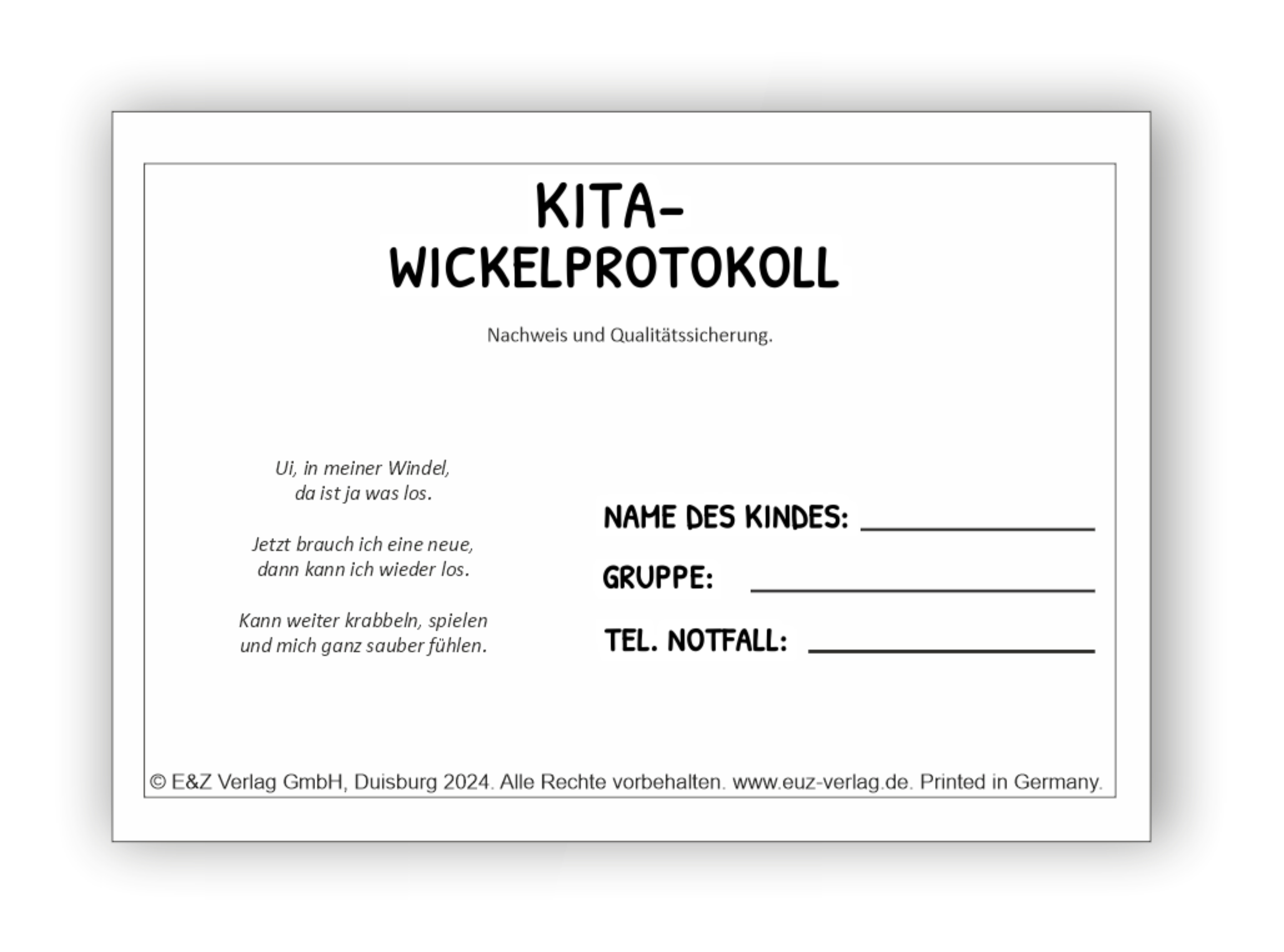 Anderes Coverbild Kita-Wickelprotokoll