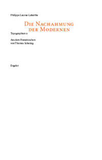 Vorderes Coverbild Die Nachahmung der Modernen