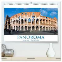 Vorderes Coverbild PANOROMA - Rom im Panorama (hochwertiger Premium Wandkalender 2025 DIN A2 quer), Kunstdruck in Hochglanz