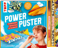 Vorderes Coverbild Powerpuster. Anleitungsbuch mit über 40 Faltblättern und 2 Blasrohren