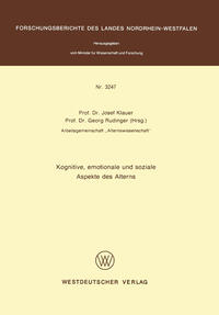 Vorderes Coverbild Kognitive, emotionale und soziale Aspekte des Alterns