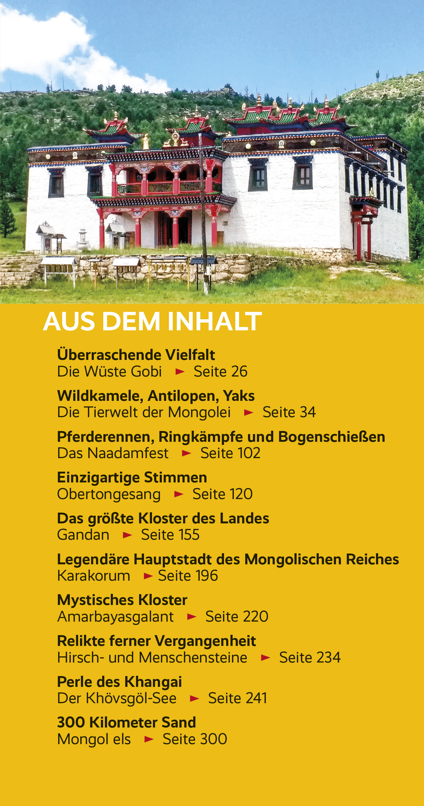Beispielinhalt (Bild) TRESCHER Reiseführer Mongolei
