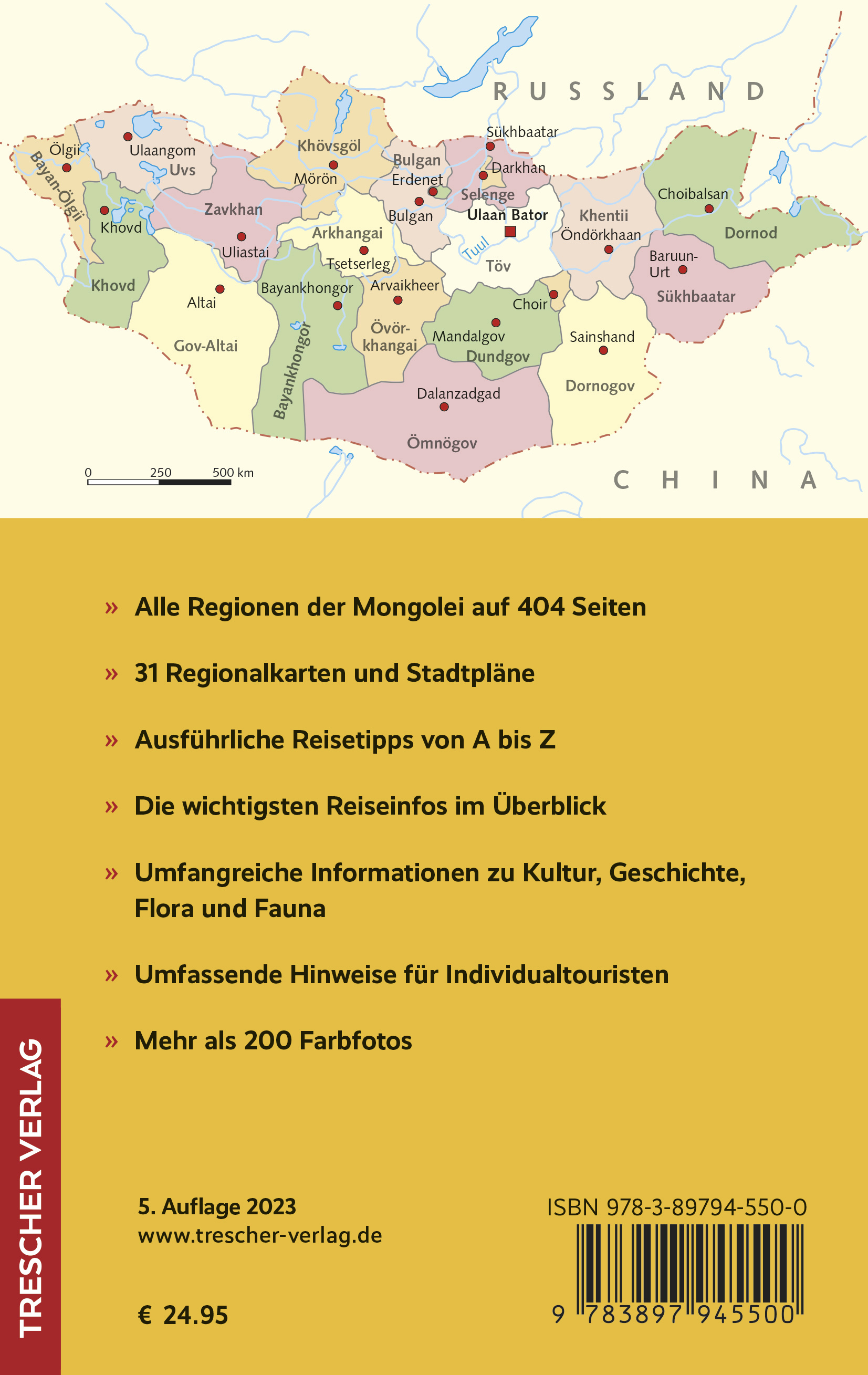 Rückseitencover TRESCHER Reiseführer Mongolei
