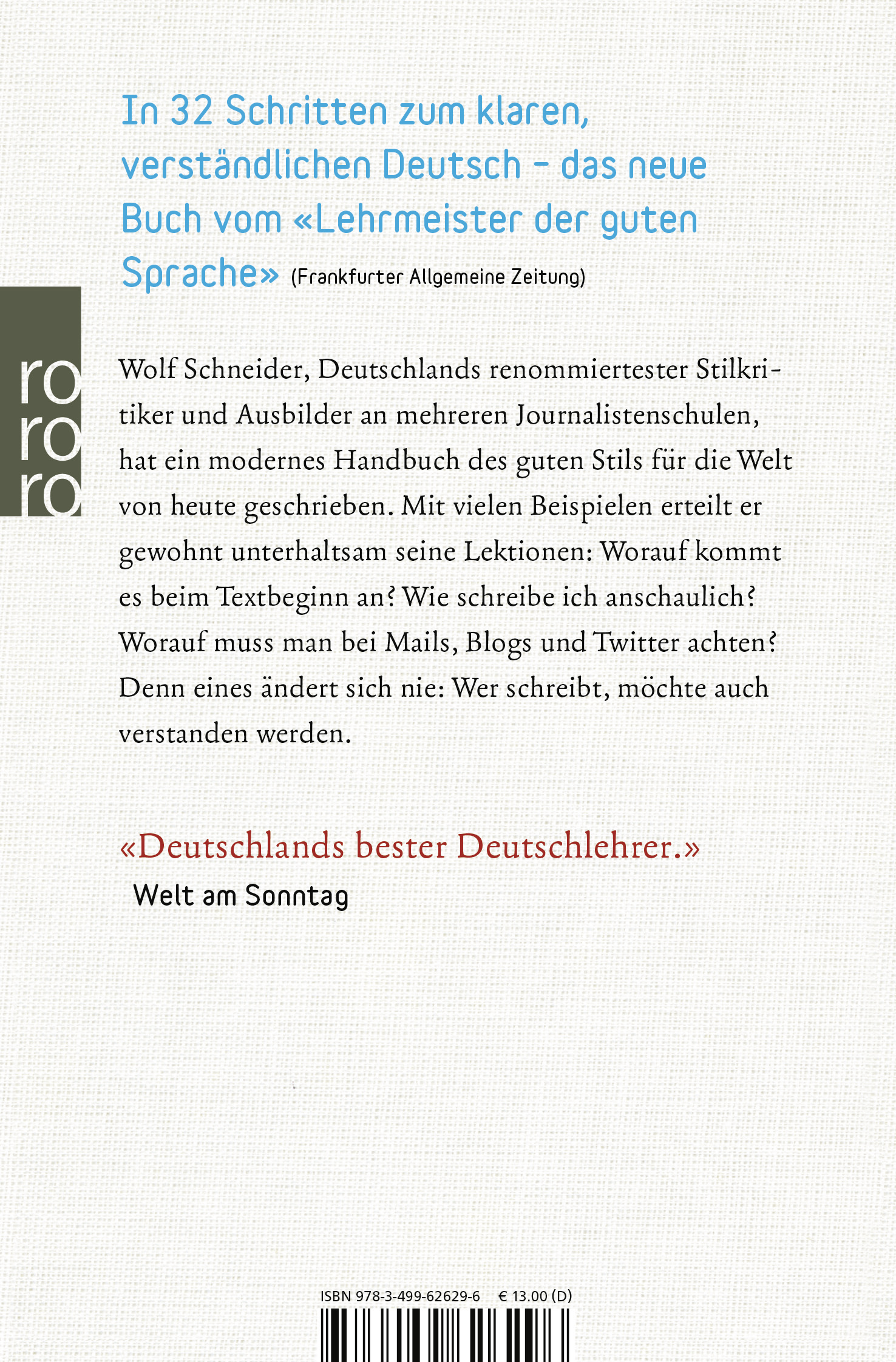 Rückseitencover Deutsch für junge Profis