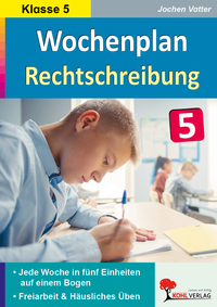 Vorderes Coverbild Wochenplan Rechtschreibung / Klasse 5
