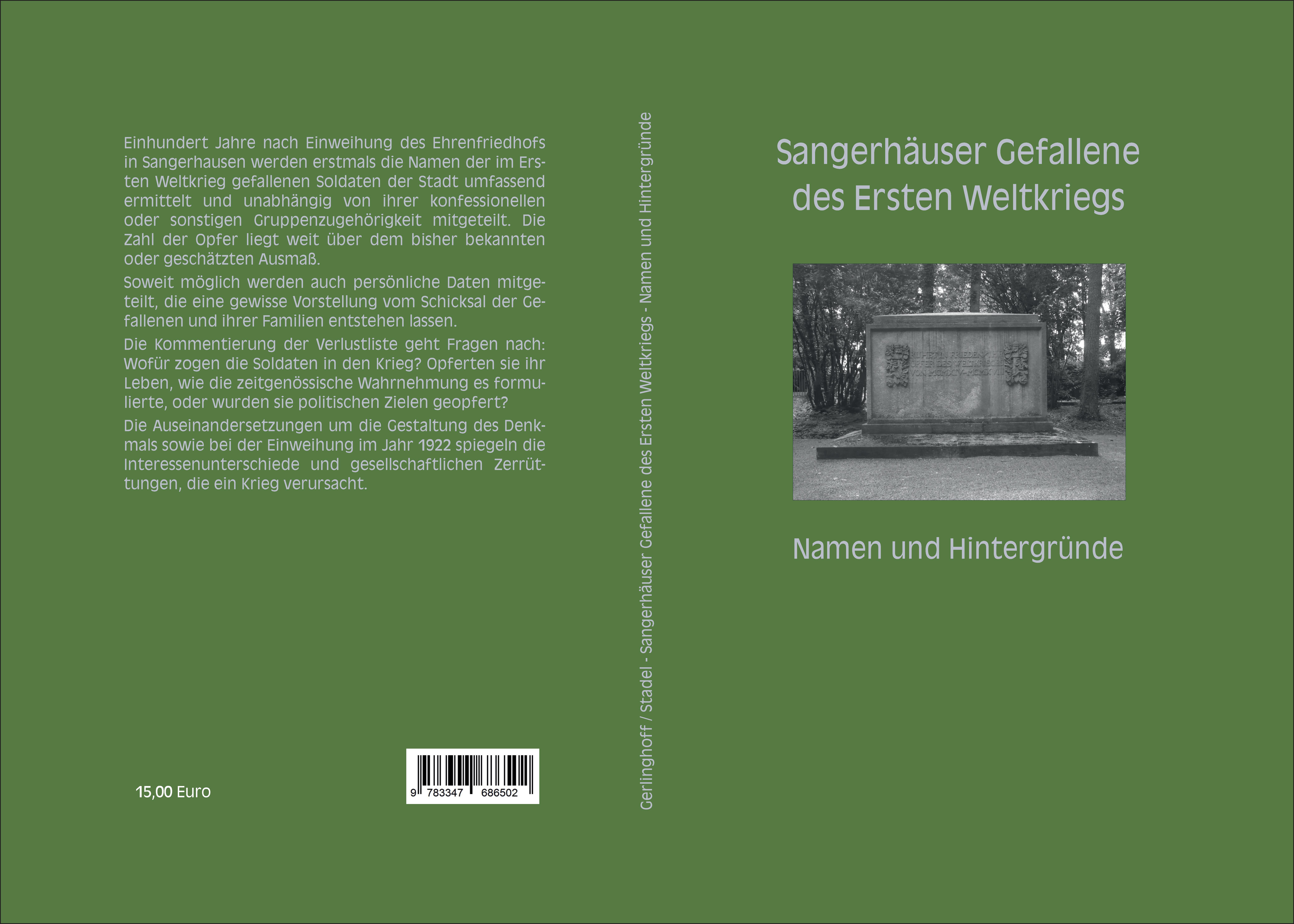 Gesamtes Coverbild Sangerhäuser Gefallene des Ersten Weltkriegs
