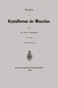 Vorderes Coverbild Index der Krystallformen der Mineralien