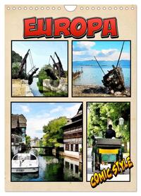 Vorderes Coverbild Europa - Comicstyle (Wandkalender 2025 DIN A4 hoch), CALVENDO Monatskalender