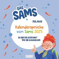 Vorderes Coverbild DUMONT - Kalendersprüche vom Sams 2025, 23x23cm, Kalender von Paul Maar, voller lustiger Bilder und frechen Sprüchen und Reimen